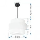 Ver imagem 7 de Lustre para Sala de Jantar Vivare Md-4393 Cúpula em Tecido 45cm Branco 127/220v