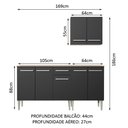 Ver imagem 4 de Armário de Cozinha Compacta 169cm Rustic/Preto Emilly Free Madesa 01