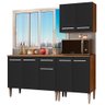 Armário de Cozinha Compacta 169cm Rustic/Preto Emilly Free Madesa 01 - 3