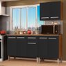 Armário de Cozinha Compacta 169cm Rustic/Preto Emilly Free Madesa 01 - 2