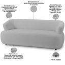 Ver imagem 4 de Kit Sofá 3 Lugares para Sala 198cm com 01 Poltrona Orgânica Florea M05 Bouclê Cinza - Lyam Decor