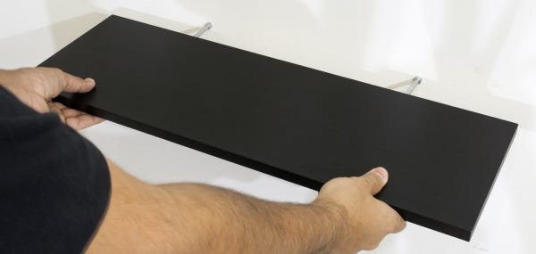 PRATELEIRA EM MDP COM SUPORTE INVISIVEL 20 X 40 CM UV PRETO - 3