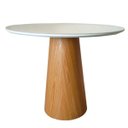 Ver imagem 2 de Mesa de Jantar Cone Redonda 140 Cm Base Madeira Freijó Tampo Laqueado