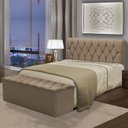 Ver imagem 1 de Kit Cabeceira Pérola+ Calçadeira Itália Casal 140 CM Suede Cappucino - D A Decor