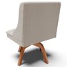 Kit 2 Cadeiras Decorativas Sala de Jantar Base Giratória de Madeira Firenze Veludo Cinza/Natural G19 - 6