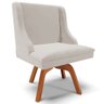 Kit 2 Cadeiras Decorativas Sala de Jantar Base Giratória de Madeira Firenze Veludo Cinza/Natural G19 - 8