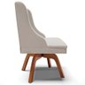 Kit 2 Cadeiras Decorativas Sala de Jantar Base Giratória de Madeira Firenze Veludo Cinza/Natural G19 - 9