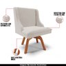 Kit 2 Cadeiras Decorativas Sala de Jantar Base Giratória de Madeira Firenze Veludo Cinza/Natural G19 - 4