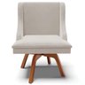 Kit 2 Cadeiras Decorativas Sala de Jantar Base Giratória de Madeira Firenze Veludo Cinza/Natural G19 - 7