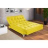 Sofá Cama Versátil 3 Lugares Império Reclinável Casal Pés de Alumínio Amarelo 374 - 4