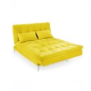 Ver imagem 1 de Sofá Cama Versátil 3 Lugares Império Reclinável Casal Pés de Alumínio Amarelo 374