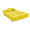 Sofá Cama Versátil 3 Lugares Império Reclinável Casal Pés de Alumínio Amarelo 374 - 6
