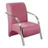 Poltrona Suede Vênus Decorativa Braço de Alumínio:rosa - 1
