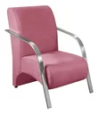 Ver imagem 1 de Poltrona Suede Vênus Decorativa Braço de Alumínio:rosa