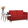Sofá Aspen Suede Vermelho e Mesas Laterais Bia Branco Dmonegatto - 1