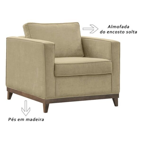 Kit Poltronas Aspen Suede Bege e Mesas de Centro Sara Preto Dmonegatto - 2