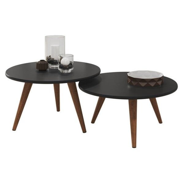 Kit Poltronas Aspen Suede Bege e Mesas de Centro Sara Preto Dmonegatto - 4