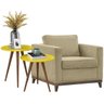 Poltrona Aspen Suede Bege E Mesas Laterais Bia Amarelo Dmonegatto - 1