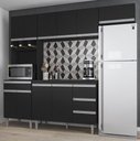 Ver imagem 1 de Cozinha Modulada Completa Andréia 240 Cm com Tampo Preto Ajl