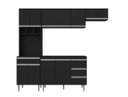 Ver imagem 2 de Cozinha Modulada Completa Andréia 240 Cm com Tampo Preto Ajl