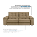 Ver imagem 6 de Sofá Retrátil e Reclinável 3 Lugares Molas Ensacadas 190cm Veludo Zurique