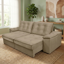 Ver imagem 1 de Sofá Retrátil e Reclinável 3 Lugares Molas Ensacadas 190cm Veludo Zurique