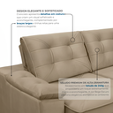 Ver imagem 4 de Sofá Retrátil e Reclinável 3 Lugares Molas Ensacadas 190cm Veludo Zurique