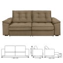 Ver mais imagens de Sofá Retrátil e Reclinável 3 Lugares Molas Ensacadas 190cm Veludo Zurique