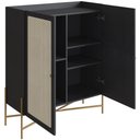 Ver imagem 7 de Armário Bar para Sala 2 Portas 93cm Industrial Indy A03 Nero Dourado - Lyam Decor