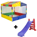 Ver imagem 1 de Kit Piscina de Bolinhas 2x2 + Escorregador Médio 3 Degraus