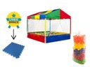 Ver imagem 1 de Kit Piscina de Bolinhas 1,5x1,5 + 1500 Bolinhas Coloridas 76mm + Tapete Eva