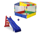 Ver imagem 1 de Kit Piscina de Bolinhas 1,5x1,5 + Escorregador Grande 4 Degraus
