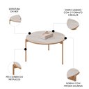 Ver imagem 3 de Mesa de Centro Redonda para Sala Pé Metal Nala D04 Quartzo - Mpozenato