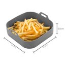 Ver imagem 3 de Conjunto 2 Formas Quadradas de Silicone para Air Fryer Cinza 16x5,5cm Reutilizável Cozinha Assar