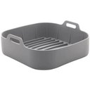 Ver imagem 4 de Conjunto 2 Formas Quadradas de Silicone para Air Fryer Cinza 16x5,5cm Reutilizável Cozinha Assar