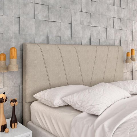 Cabeceira Estofada Queen Bragança Suede - Móveis Arapongas