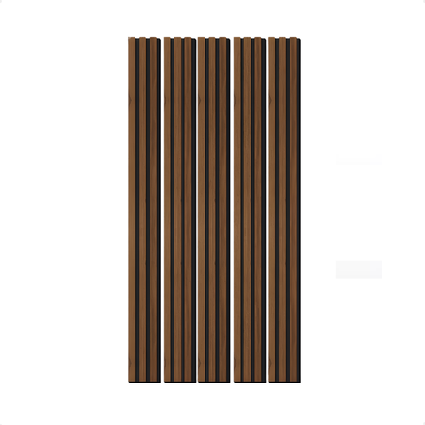 Painel Ripado Eva Laminado Autocolante 5 Ripas 1,1m para Meia Parede Nogueira Intenso