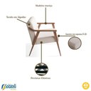 Ver imagem 4 de Namoradeira Flávia Base Nogueira Tecido Algodão Bege Mescla - Ease