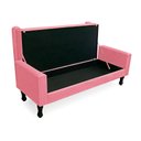 Ver imagem 4 de Kit Cabeceira Geovana + Calçadeira Baú Felix Casal 140cm Suede - Ecotec Decor:Rosa