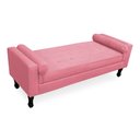 Ver imagem 3 de Kit Cabeceira Geovana + Calçadeira Baú Felix Casal 140cm Suede - Ecotec Decor:Rosa