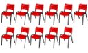 Ver imagem 2 de Cadeira Iso Base Preto Escola, Escritório Vermelho Kit 11 Un