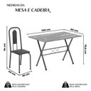 Ver imagem 4 de Conjunto de Mesa Tubular 062 100x60cm Tampo em Granito com 4 Cadeiras Lívia Prata/Preto Liso/Martelado