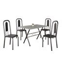 Ver imagem 2 de Conjunto de Mesa Tubular 062 100x60cm Tampo em Granito com 4 Cadeiras Lívia