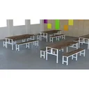 Ver imagem 4 de Conjunto Mesa Refeitório 6 Lugares com Banco Separado Copa:carvalho/cinza Cristal