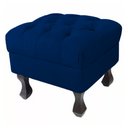 Ver imagem 1 de Puff Recamier Retrô Luis Xv Suede Azul Marinho - 50 cm