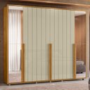 Ver imagem 2 de Guarda Roupa Casal 278cm 6 Portas 4 Espelhos Zac Opala/cumaru Z10 - Mpozenato