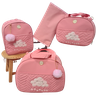 Bolsa maternidade bebê kit 4 peças Nuvem Rosa impermeável - 1