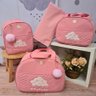 Bolsa maternidade bebê kit 4 peças Nuvem Rosa impermeável - 2