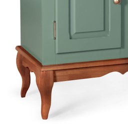 Gabinete para Banheiro com Cuba e Armário Espelheira Dália 3064 - Verde Musgo/imbuia Glazer - 3