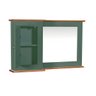 Gabinete para Banheiro com Cuba e Armário Espelheira Dália 3064 - Verde Musgo/imbuia Glazer - 4